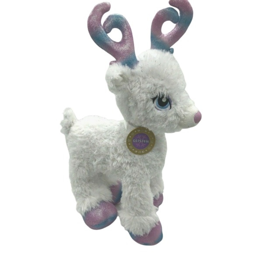 Build A Bear Workshop Glisten Reindeer Plush White Purple & pink Accents